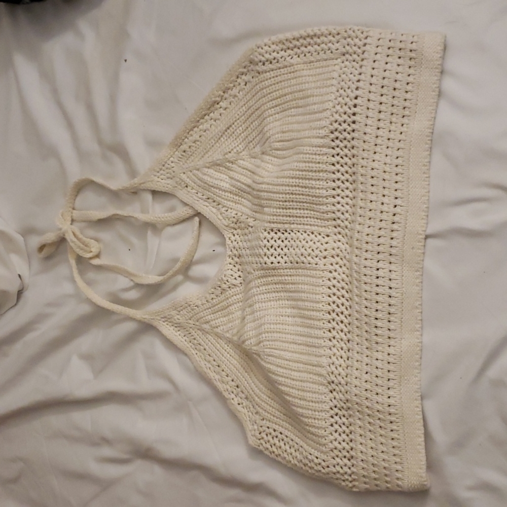 aerie Crotchet Halter Crop Top